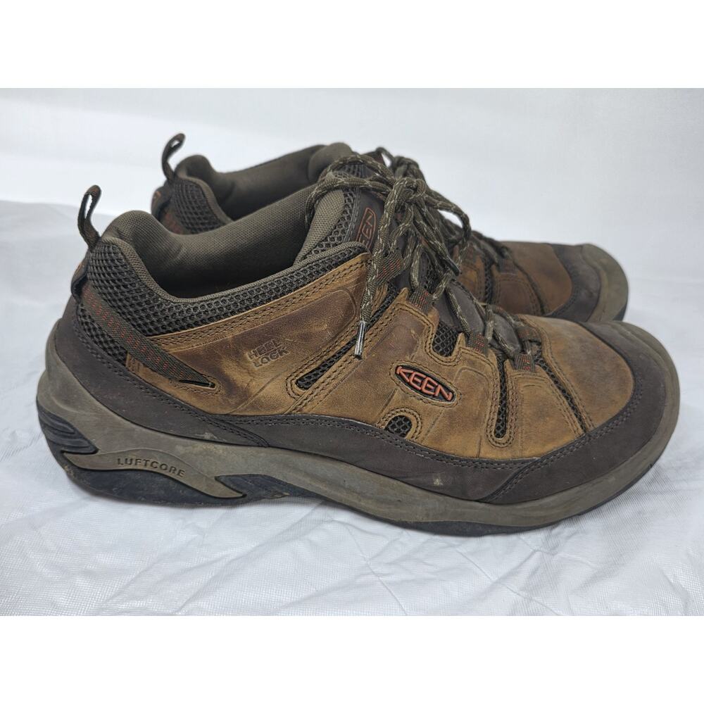 Keen Circadia Waterproof Shoes Sneakers Mens Sz 14 Brown Leather Hiking Outdoor